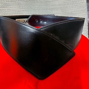 VTG 80's Sz M Asmyetrical Black Leather Cumberbund